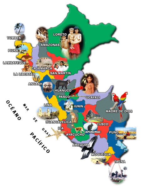 Карта Перу, туристическая карта Перу